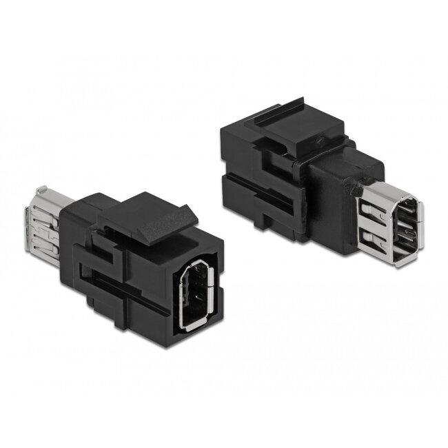 Delock Keystone Module FireWire 6 pin female to FireWire 6 pin female black