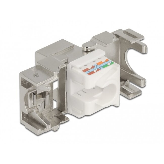 Delock Keystone Module RJ45 jack to LSA Cat.6A 180° toolfree metal