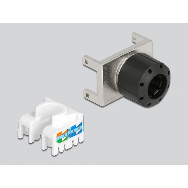 Delock Keystone Module RJ45 jack to LSA Cat.6A 180° toolfree metal