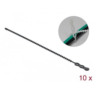 DeLOCK Delock Beaded Cable Tie reusable L 210 x W 4.5 mm black 10 pieces