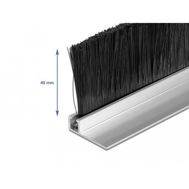Delock Brush strip 40 mm with aluminium profile angled - length 1 m