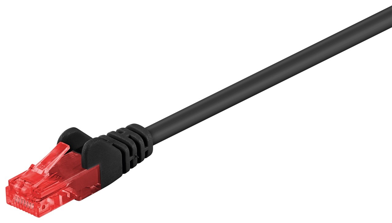 Goobay CAT 6-1000 UTP Black 10m. Lengte snoer: 10 m, Aansluiting 1: RJ-45, Aansluiting 2: RJ-45