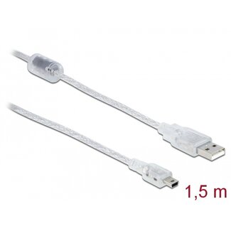 DeLOCK Delock Cable USB 2.0 Type-A male > USB 2.0 Mini-B male 1.5 m transparent