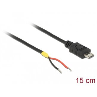 DeLOCK Delock Cable USB 2.0 Micro-B male > 2 x open wires power 15 cm Raspberry Pi