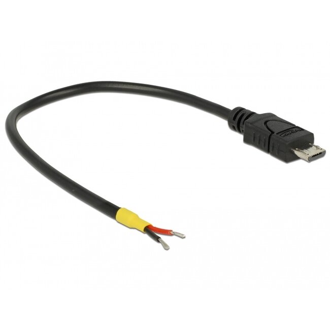 Delock Cable USB 2.0 Micro-B male > 2 x open wires power 15 cm Raspberry Pi