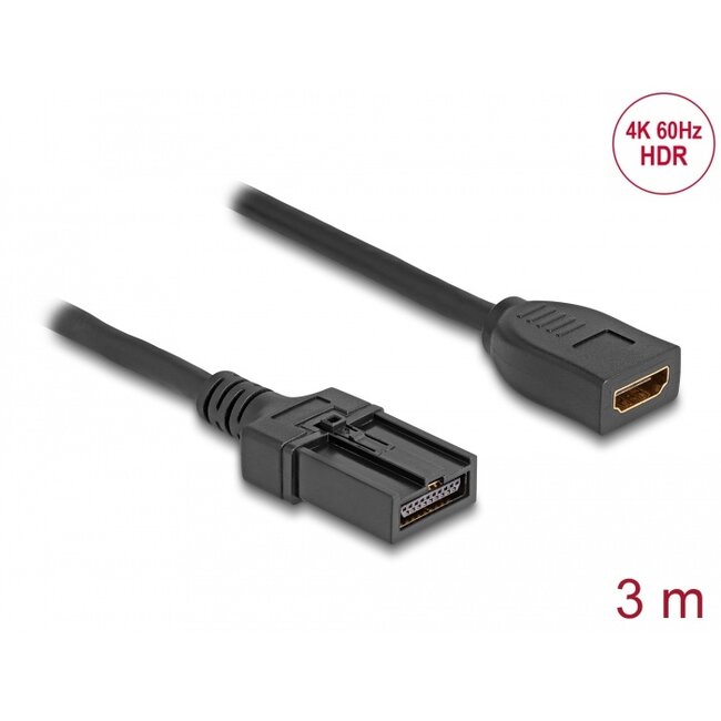 Delock HDMI Automotive cable HDMI-A female to HDMI-E male 3 m 4K 60 Hz