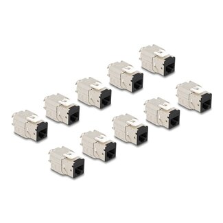 DeLOCK Delock Keystone Modul RJ45 jack to LSA Cat.6A toolfree black set 10 pieces