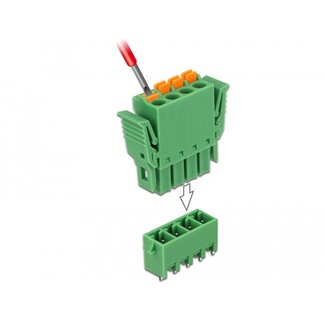DeLOCK Delock Terminal block set for PCB 4 pin 3.81 mm pitch vertical