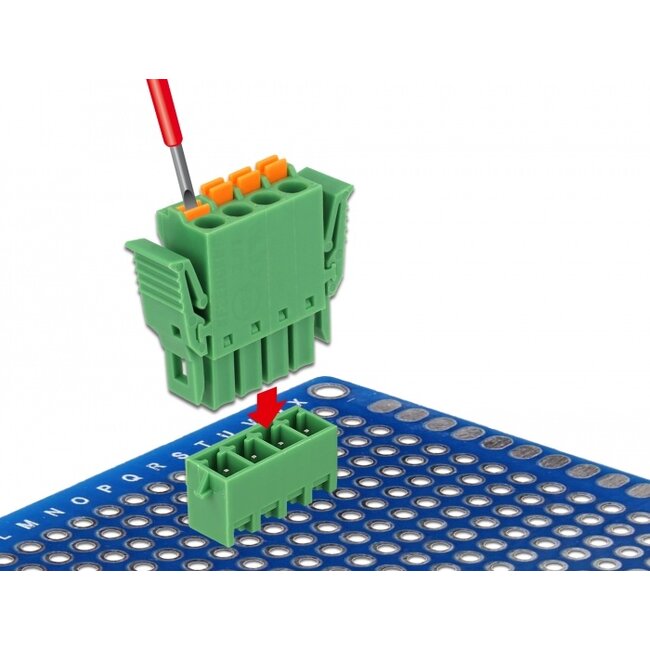 Delock Terminal block set for PCB 4 pin 3.81 mm pitch vertical