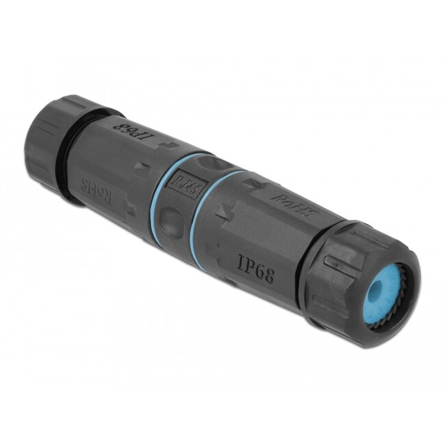 Delock Cable Connector RJ45 jack to RJ45 jack Cat.6A waterproof