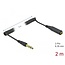 Delock Coiled Cable Extension 3 pin 6.35 mm Stereo Jack male to Stereo Jack female 2 m black