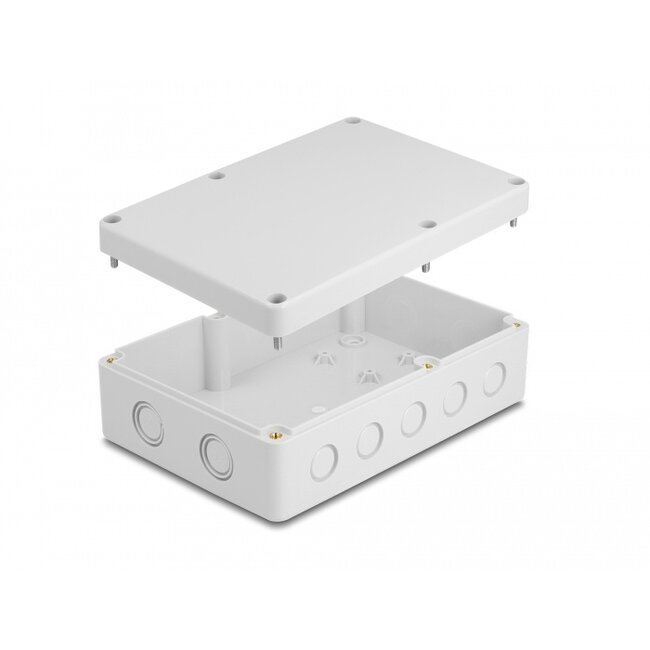 Delock Installation housing with cable entries 180 x 125 x 57 mm grey
