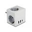 Delock Multi Socket Cube 3-way with childproof lock and USB charger white