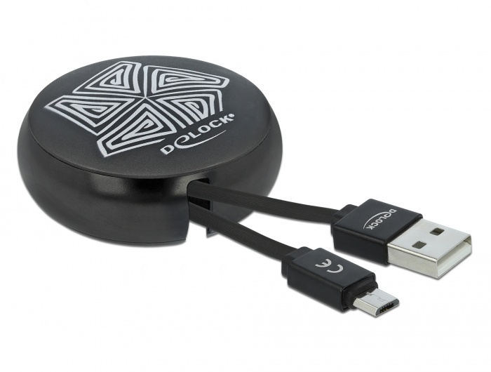DeLOCK 85818. Snoerlengte: 0,92 m, Aansluiting 1: USB A, Aansluiting 2: USB C, USB-versie: USB 2.0, Kleur van het product: Zwart
