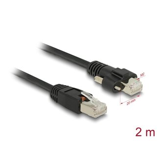 DeLOCK Delock GigE Camera Cable RJ45 plug to RJ45 plug with screws Cat.6 S/FTP 2 m