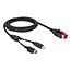 Delock PoweredUSB cable male 24 V > USB Type-B male + Hosiden Mini-DIN 3 pin male 2 m for POS printers and terminals