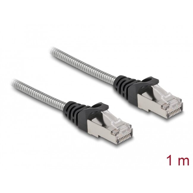 Delock RJ45 Cable Cat.6A U/FTP with metal jacket 1 m