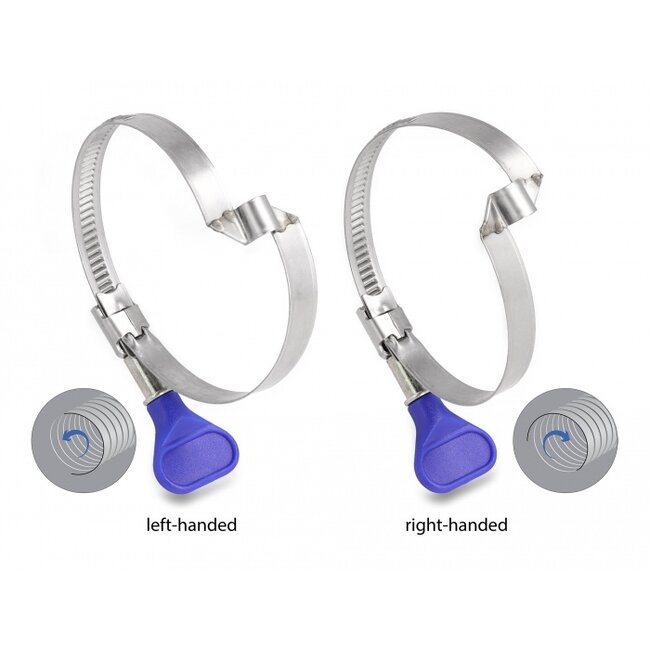 Delock Butterfly Hose Clamp stainless 400 steel with bridge left-handed 50 - 65 mm 5 pieces