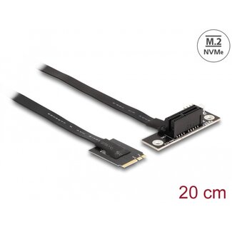 DeLOCK Delock M.2 Key A+E to PCIe x1 NVMe Adapter angled with 20 cm cable