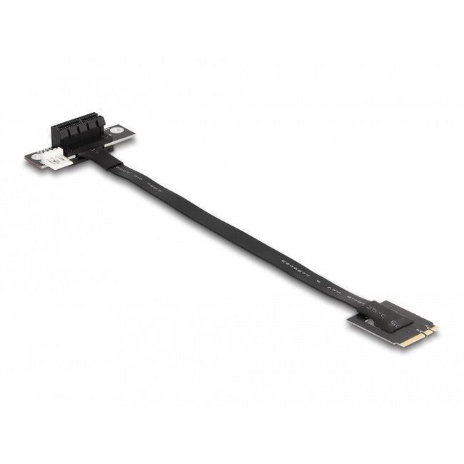 Delock M.2 Key A+E to PCIe x1 NVMe Adapter angled with 20 cm cable