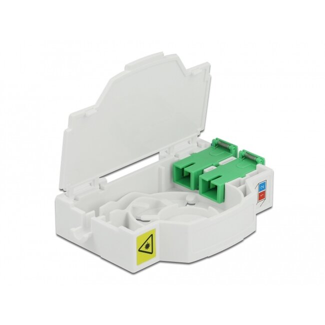 Delock Optical Fiber Connection Box for DIN Rail 2 x SC Simplex or LC Duplex
