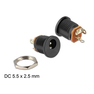 DeLOCK Delock Installation socket DC 2.5 x 5.5 mm soldering version