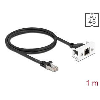 DeLOCK Delock Network Extension Cable for Easy 45 Module S/FTP RJ45 plug to RJ45 jack Cat.6A 1 m black