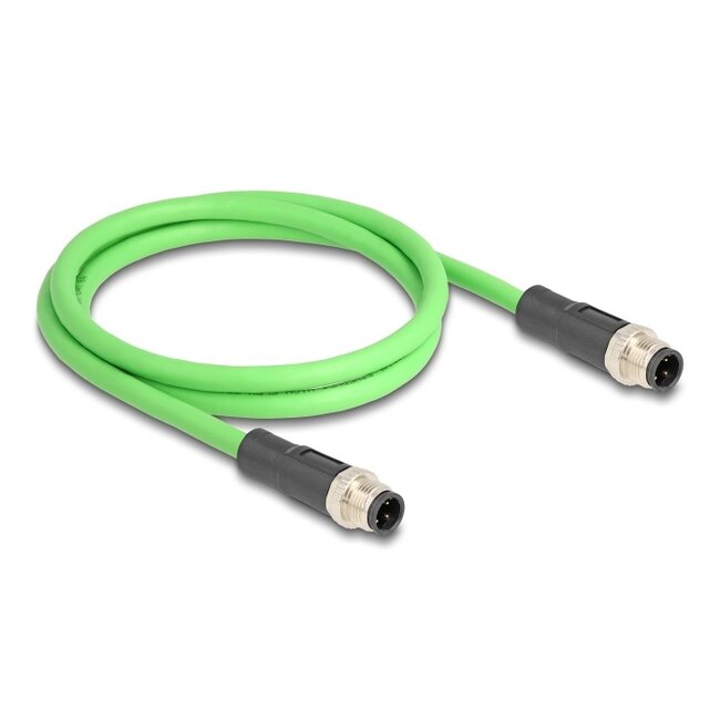 Delock M12 Cable D-coded 4 pin male to male PUR (TPU) 1 m
