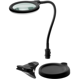 Goobay Goobay LED Magnifying Lamp with Base and Clamp, 6 W, black