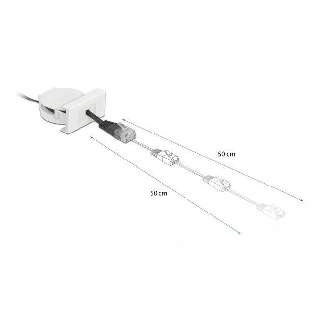 Delock Easy 45 Module Network Retractable Cable RJ45 Cat.5e black