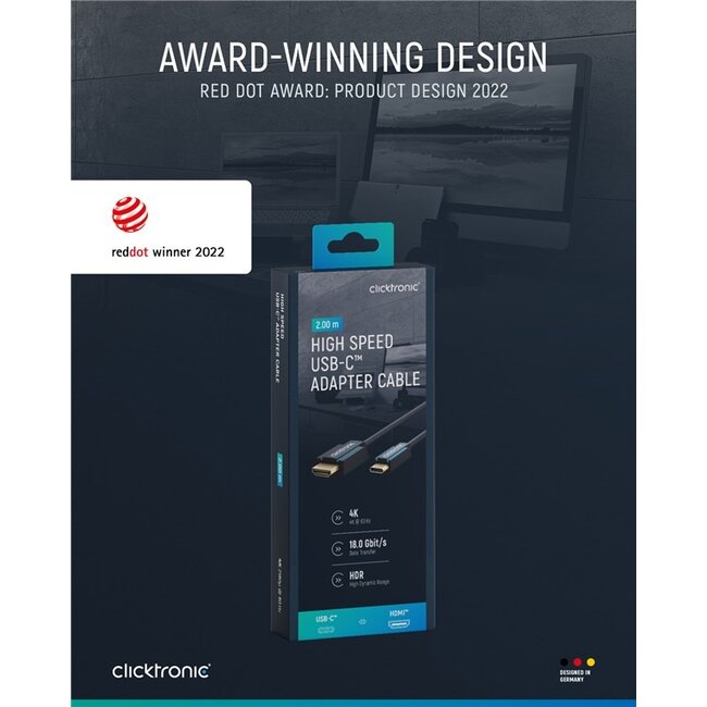 Clicktronic USB-C™ to HDMI™ Adapter Cable 2 m