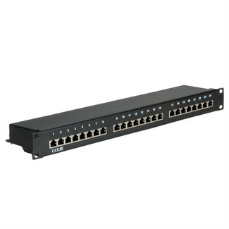 Value VALUE Cat.5e (Class D) 19"-Patchpanel, 24P, afgeschermd, zwart