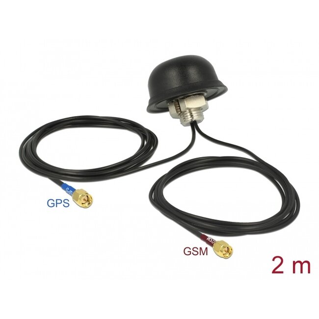 Navilock Multiband GNSS GSM UMTS LTE SMA 28 dBi / 5 dBi 2 x 2 m RG-174 Antenna omnidirectional roof mount outdoor