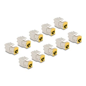 DeLOCK Delock Keystone Modul RJ45 jack to LSA Cat.6A toolfree yellow set 10 pieces