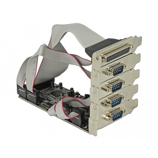 Delock PCI Express Card to 4 x Serial, 1 x Parallel
