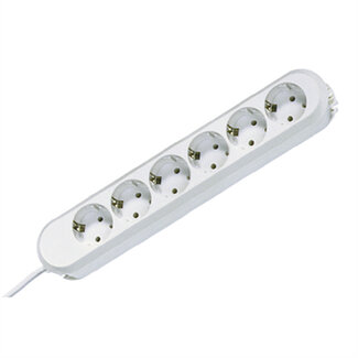 Bachmann BACHMANN SMART stekkerdoos 6x geaard contact, wit, 1,5 m