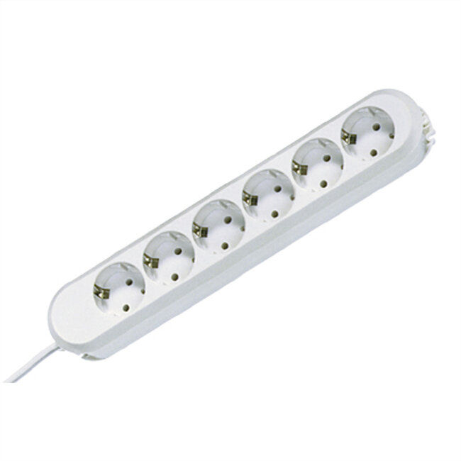 BACHMANN SMART stekkerdoos 6x geaard contact, wit, 1,5 m