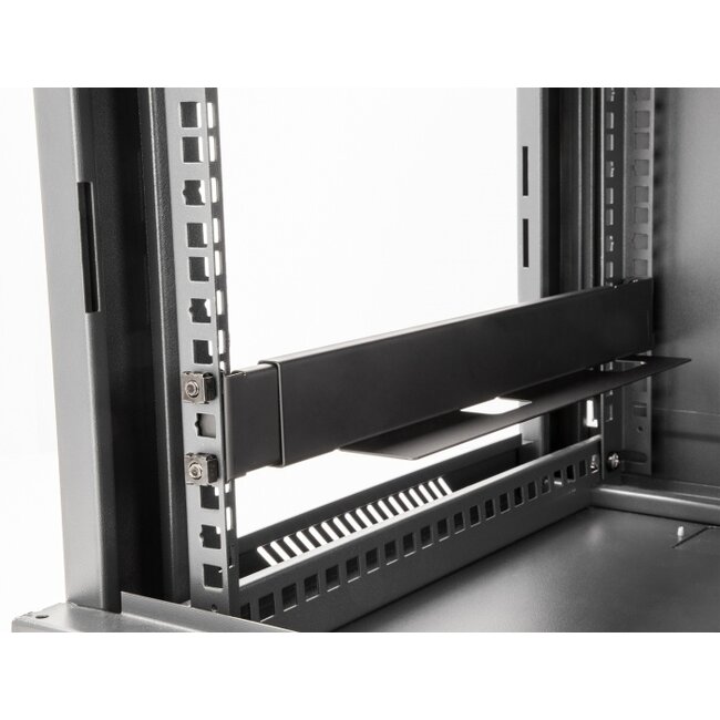 Delock 19″ Mounting bracket adjustable length 368 - 600 mm for network cabinet 1U 2 pieces