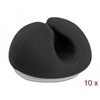 DeLOCK Delock Cable Holder Mini self-adhesive Set 10 pieces black
