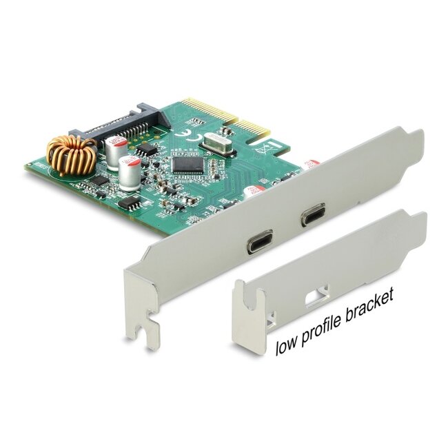 Delock PCI Express x4 Card to 2 x external USB 10 Gbps USB Type-C™ female
