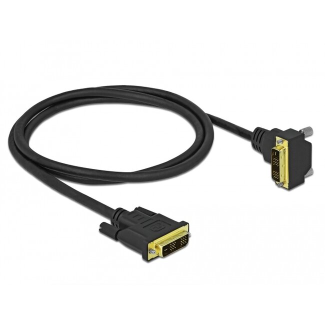 Delock DVI Cable 18+1 male to 18+1 male angled 2 m