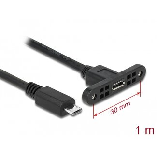DeLOCK Delock Cable USB 2.0 Micro-B female panel-mount > USB 2.0 Micro-B male 1 m