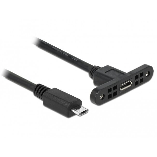 Delock Cable USB 2.0 Micro-B female panel-mount > USB 2.0 Micro-B male 1 m