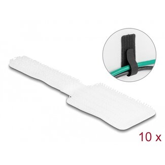 DeLOCK Delock Mini Hook-and-Loop Cable Holder L 90 mm x W 24 mm self-adhesive 10 pieces white