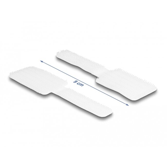 Delock Mini Hook-and-Loop Cable Holder L 90 mm x W 24 mm self-adhesive 10 pieces white