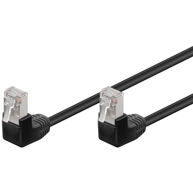 Goobay CAT 5e Patch Cable 2x 90° Angled, F/UTP, black 3 m