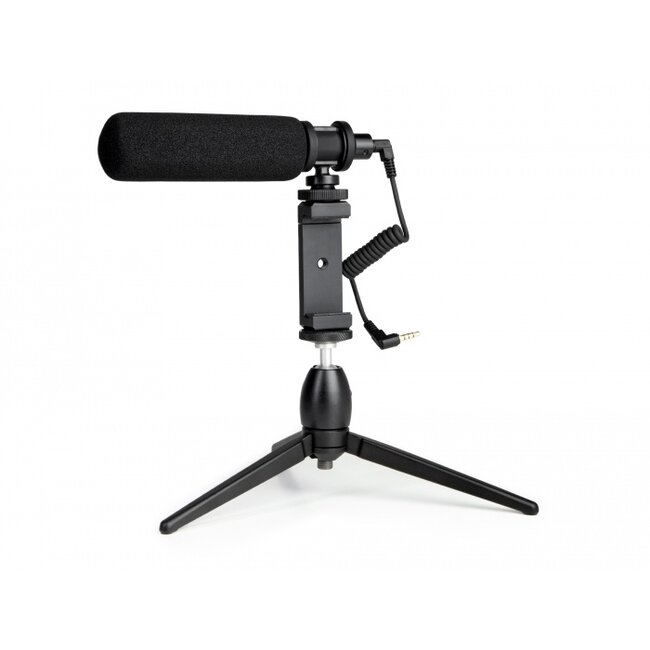 Delock Vlog Shotgun Microphone Set for Smartphones and DSLR Cameras
