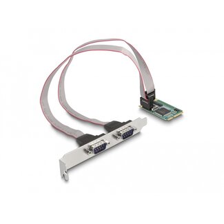 DeLOCK Delock Mini PCIe Card full size to 2 x Serial RS-232 D-Sub 9 pin