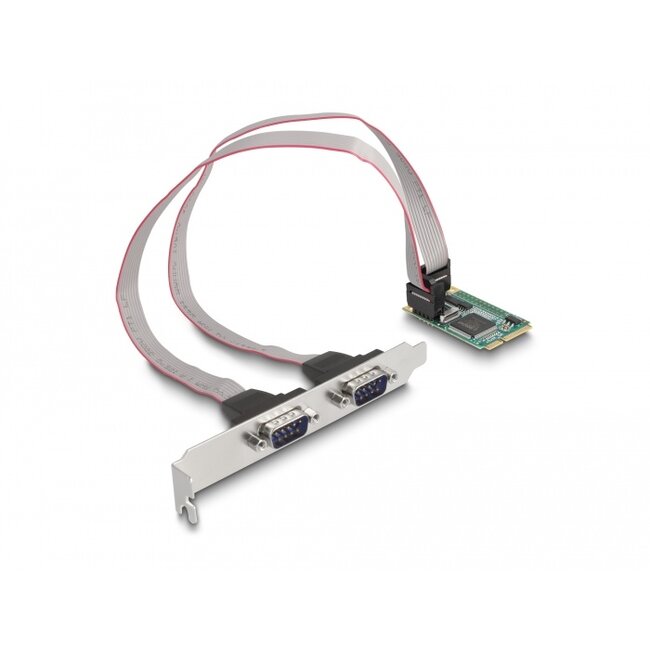 Delock Mini PCIe Card full size to 2 x Serial RS-232 D-Sub 9 pin