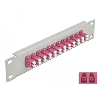 DeLOCK Delock 10″ Fiber Optic Patch Panel 12 Port LC Duplex violet 1U grey